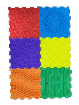 Masážní puzzle podlahové dlaždice – jasné barvy