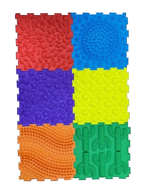 Masážní puzzle podlahové dlaždice – jasné barvy